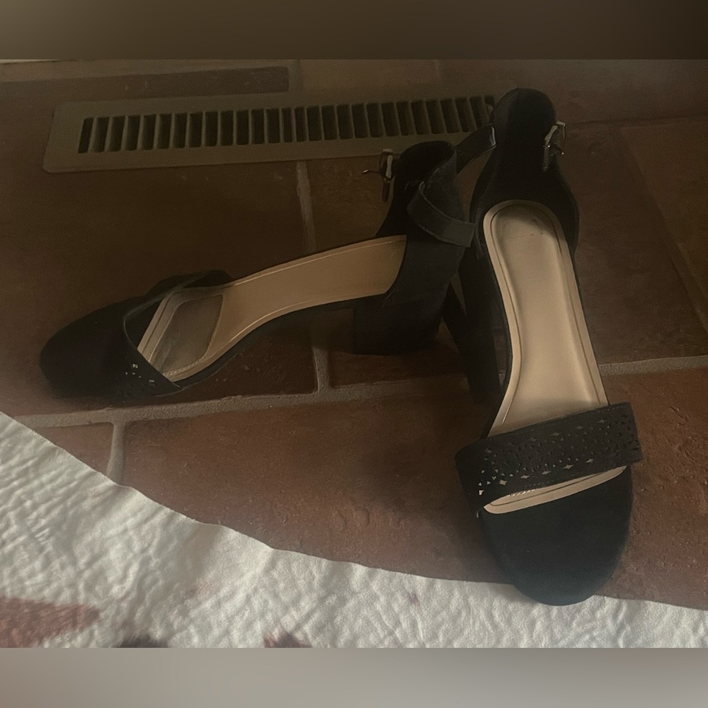 Black Short High Heels Open Toe